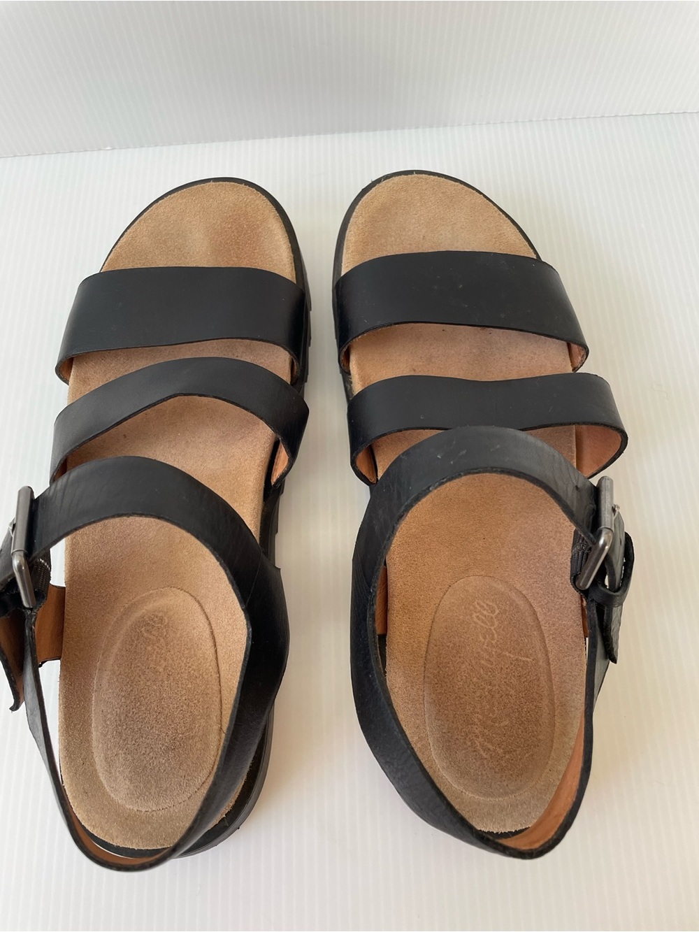 Madewell Black Addie Size 8.5 Leather Strappy Buckle Casual Summer Sandals - Picture 9 of 12